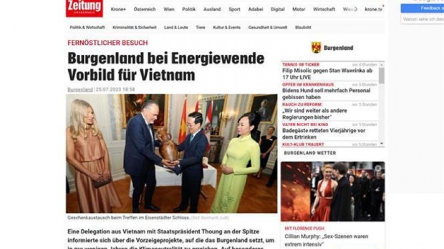 Austrian media continue to spotlight President Vo Van Thuong’s visit